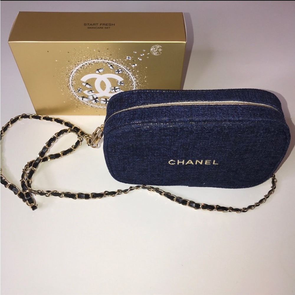 Chanel Holiday Gift Set Pouch Navy blue (no products)